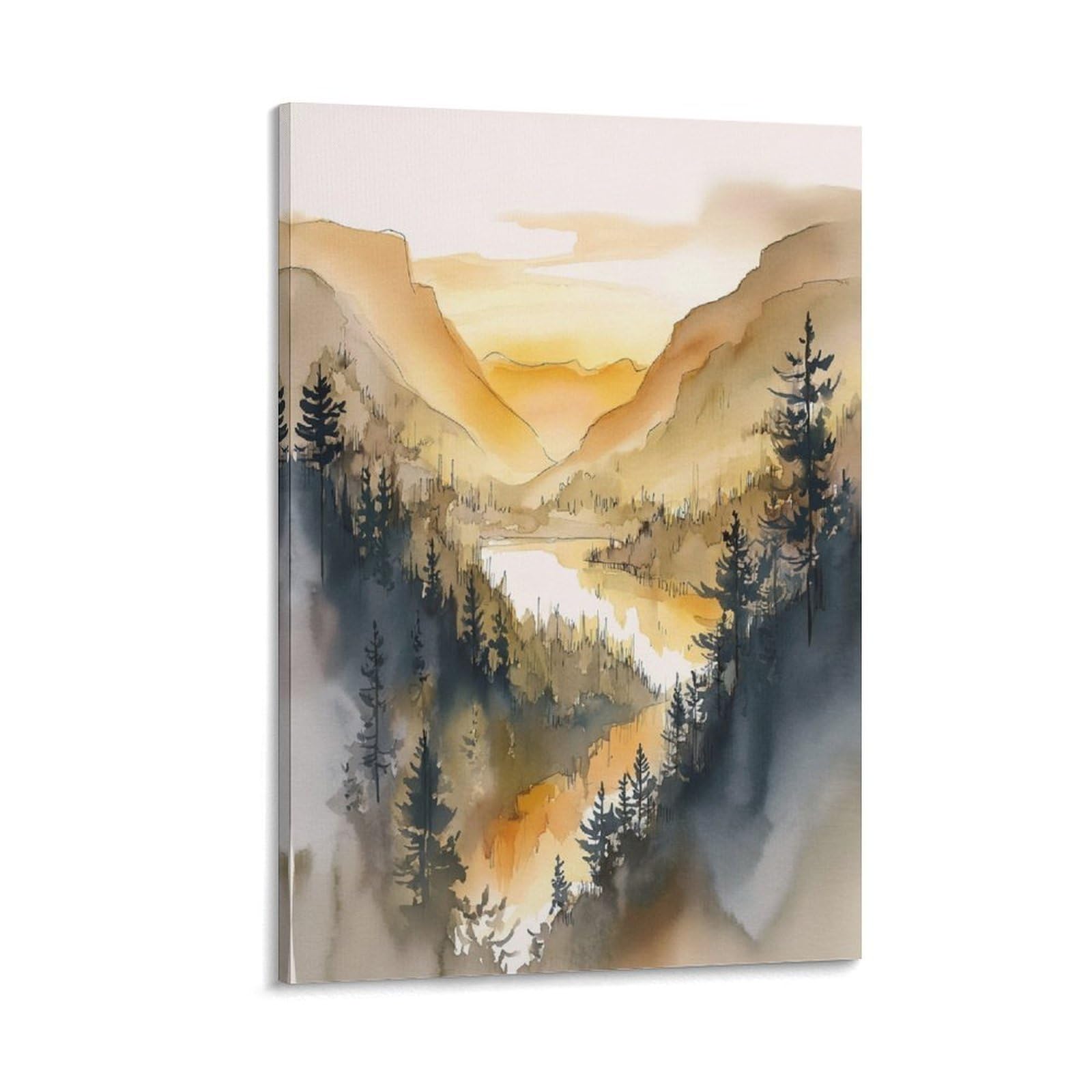 XWYMXZ Oregon Traditional Style Retro 20x30inch(50x75cm) Vintage Travel Poster Watercolor Canvas Art