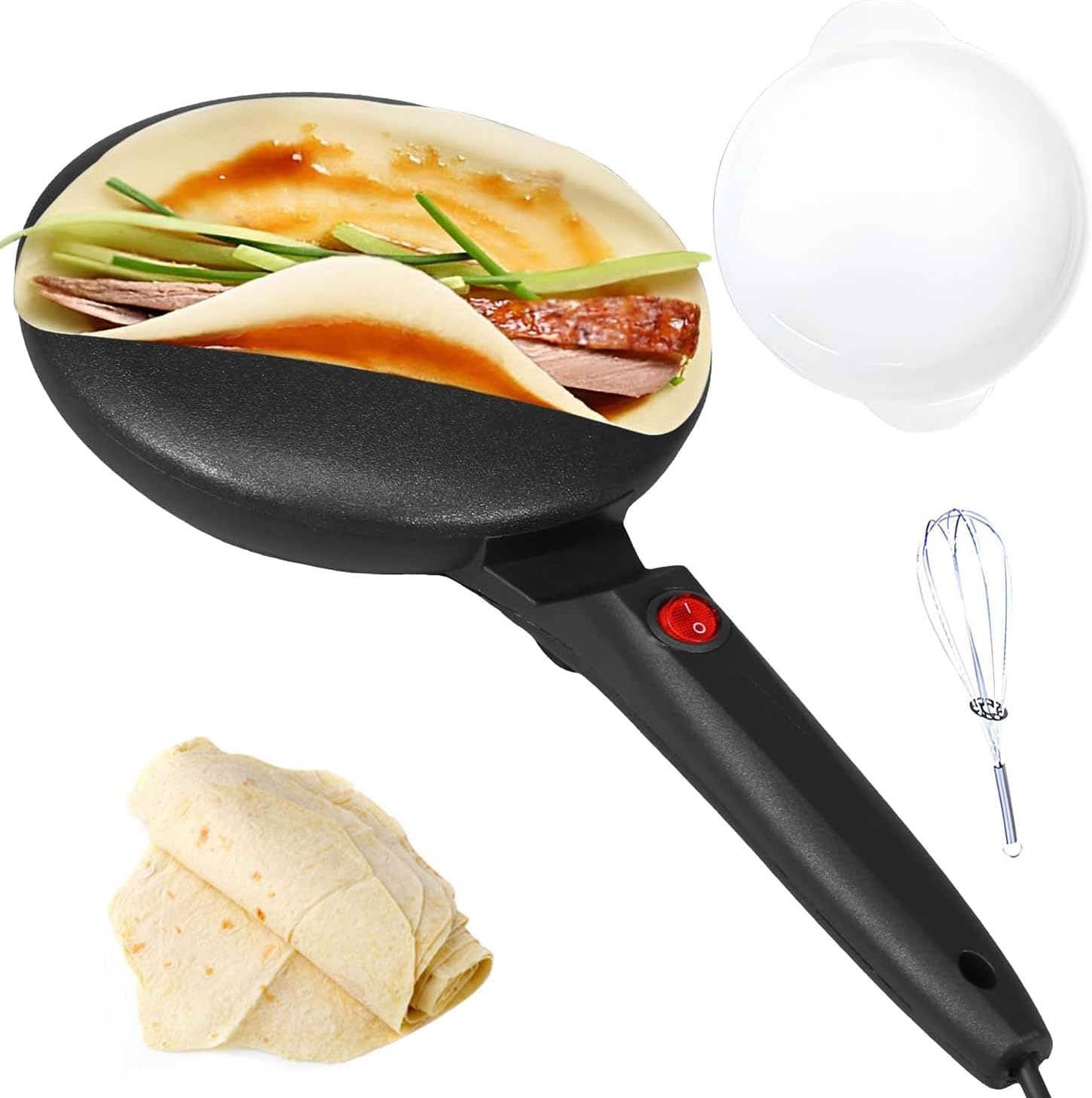 Crepe Makers, Electric Handheld Pancake Maker,Non-stick and Easy to Clean, Spherical Curved Surface Design