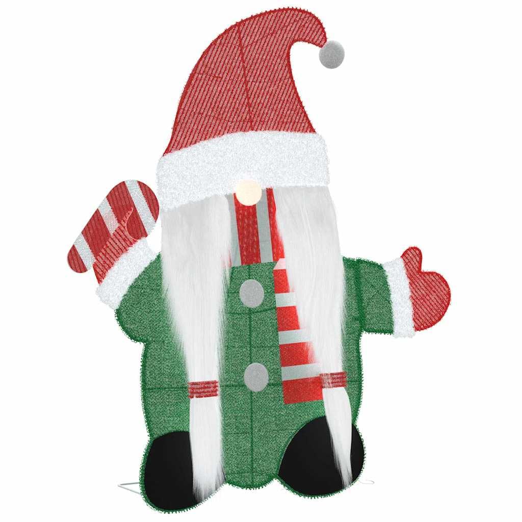 Mangloder Beleuchteter Gnom aus Lamé-Stoff mit 60 LEDs warmweiß, 71 x 64 cm, USB, 8 Modi, 2D-Design für innen und außen, weihnachtlicher Baumschmuck als Deko Figur
