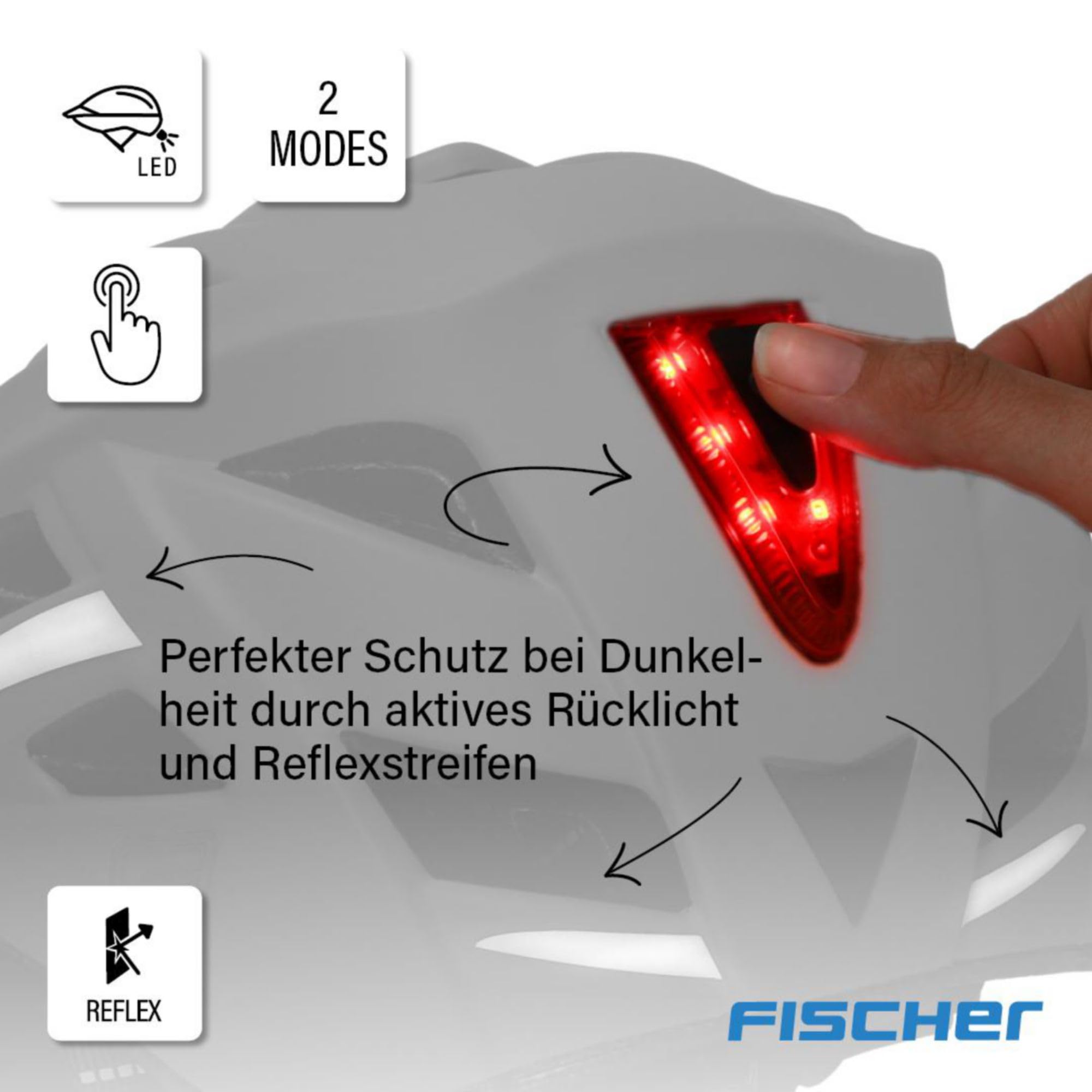 Fischer Erwachsene Fahrradhelm, Radhelm, Cityhelm Urban Plus Miami, L/XL, 58-61cm, braun, mit integriertem LED-Rücklicht – Ansicht 10