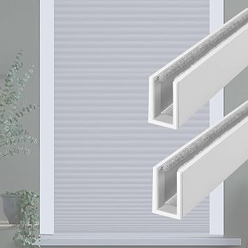 Customized Size Aluminum U-Channel Side Rail Track, 80 100 150 200 Cm Long Light Gap Blockers Strips for Blackout Roller Blinds, Window Light Blocker StripsWhite,40cm 16inch