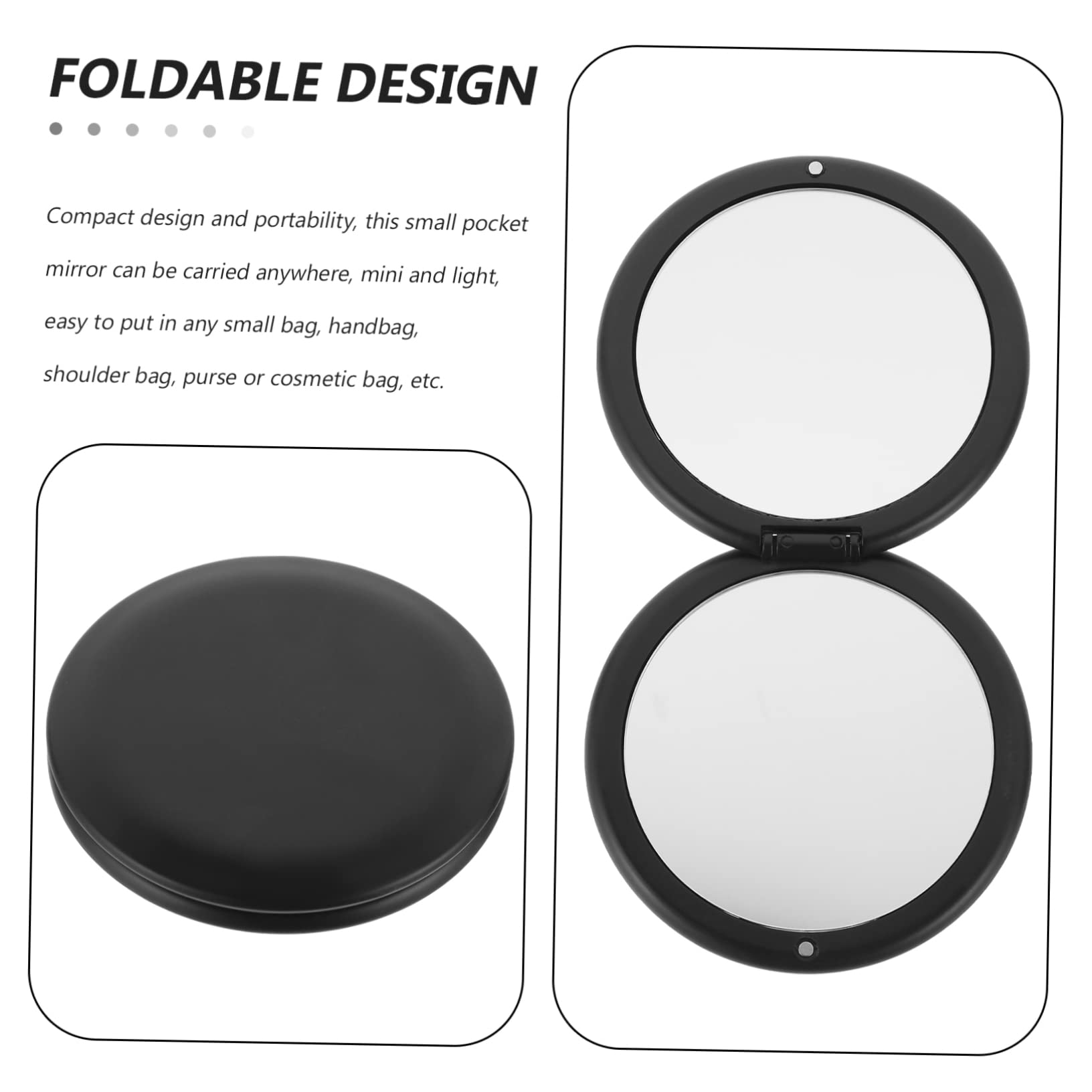 minkissy Espejo de tocador plegable de 3 piezas, espejo de bolsillo para novia, espejo de bolsillo para mujer, mini lupa, mini espejo de aumento, espejo de bolsillo pequeño, monederos, de