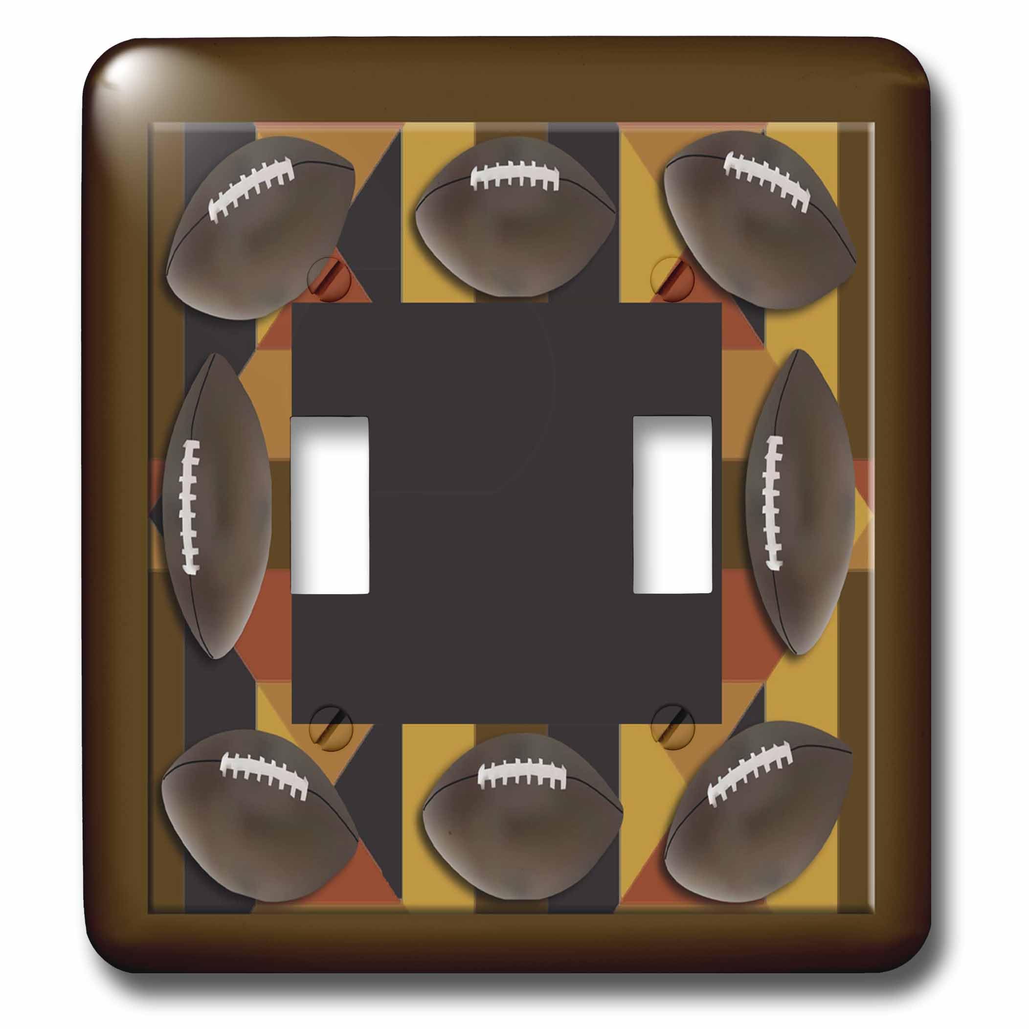 Interrupteur à baïonnette footballs brown 3dRose design pour chambre garçon