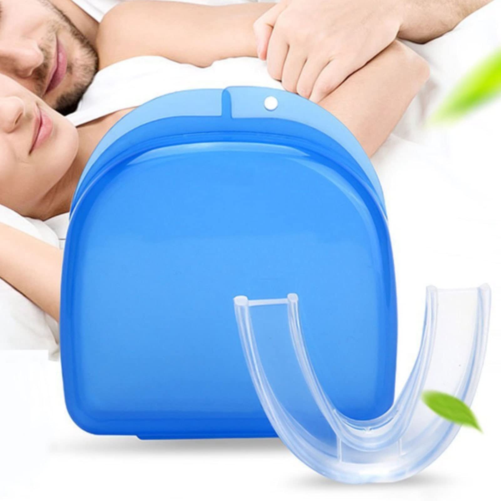 3 Piezas de Boquilla para Ronquidos para Evitar el Rechinar los Dientes, Herramienta de Silicona para Dormir con Caja de Plástico Azul, Protector Bucal Profesional para Rechinar