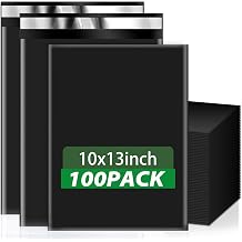 Oududianzi Black Poly Mailers 10x13, 100PCS Waterproof Shipping Bags, Self Seal Mailing Bags, Thick Mailers Poly Bags for Shipping, Polymailer Packaging Bags for Small Bussiness and Retail Stores
