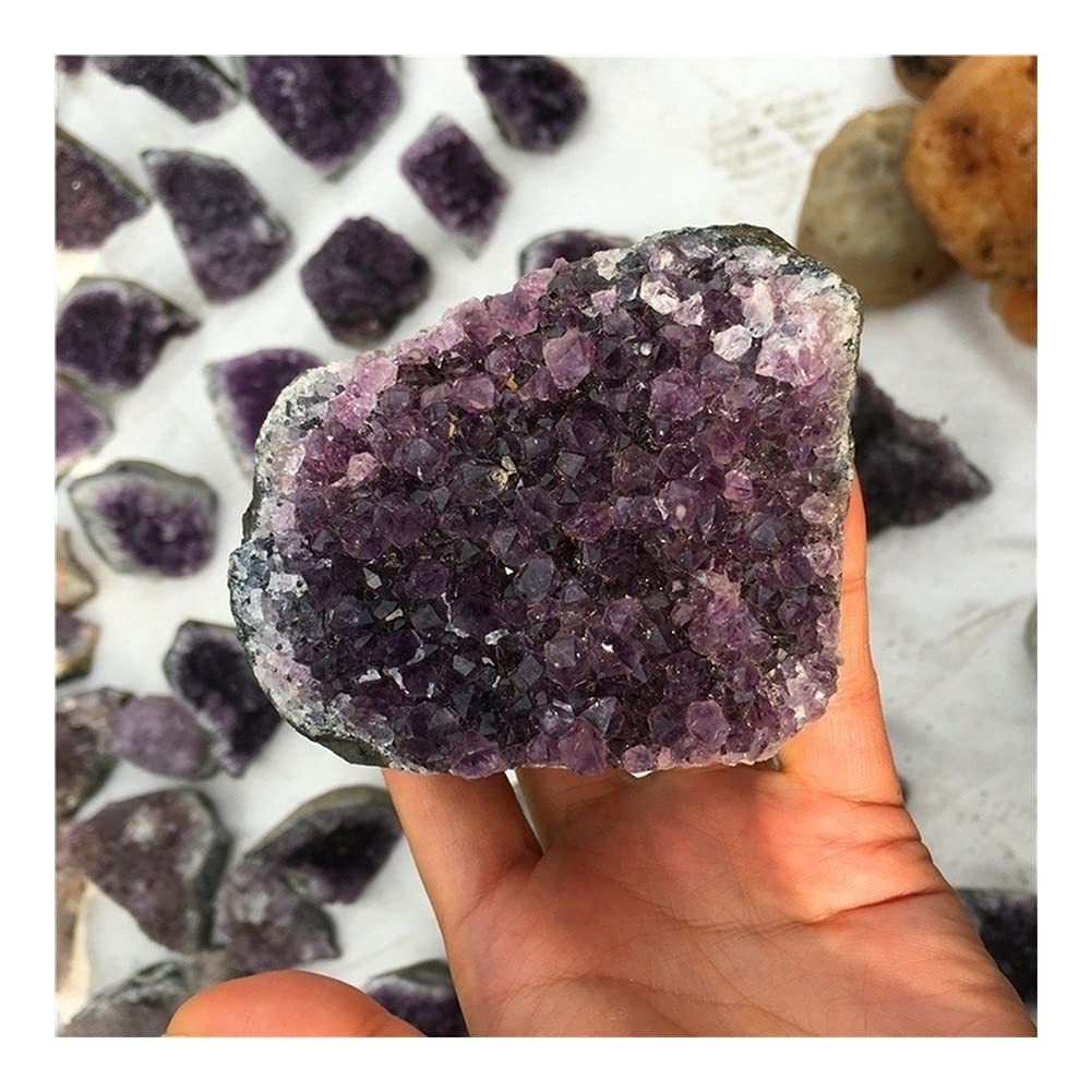 Cristal Natural en Bruto Espécimen de racimo de Amatista de Cuarzo de Cristal púrpura de geoda de Amatista Natural de artesanías de Piedra (Size : 200g)