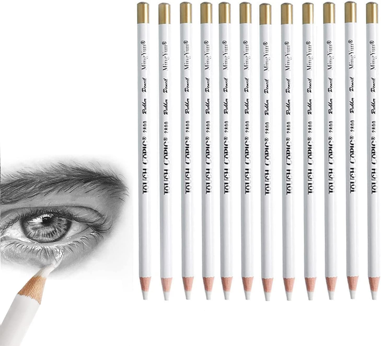 CAVLA Eraser Pencils Set for Artists, Wooden Sketch Eraser Pen for