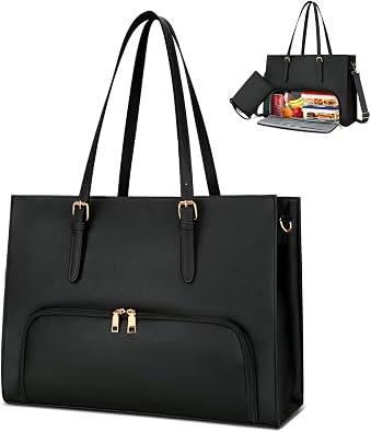 KKXIU Lunch Tote Bag for Women 15.6 Inch Laptop Briefcase Professional Work Purse with Insulated Lunch Compartment Handbags
