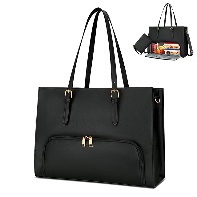 KKXIU Lunch Tote Bag for Women 15 6 Inch Laptop Briefcase Professional Work Purse with Insulated Lunch Compartment