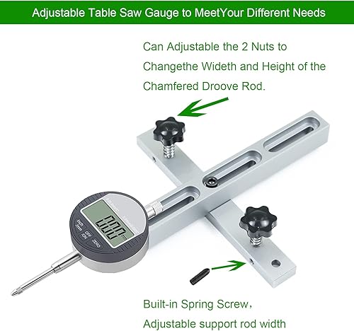 Miniatura 4 de HDLNKAK Indicador de dial digital de sierra de mesa, para calibrar el trabajo y alinear maquinaria de taller como prensas de taladro y sierras de