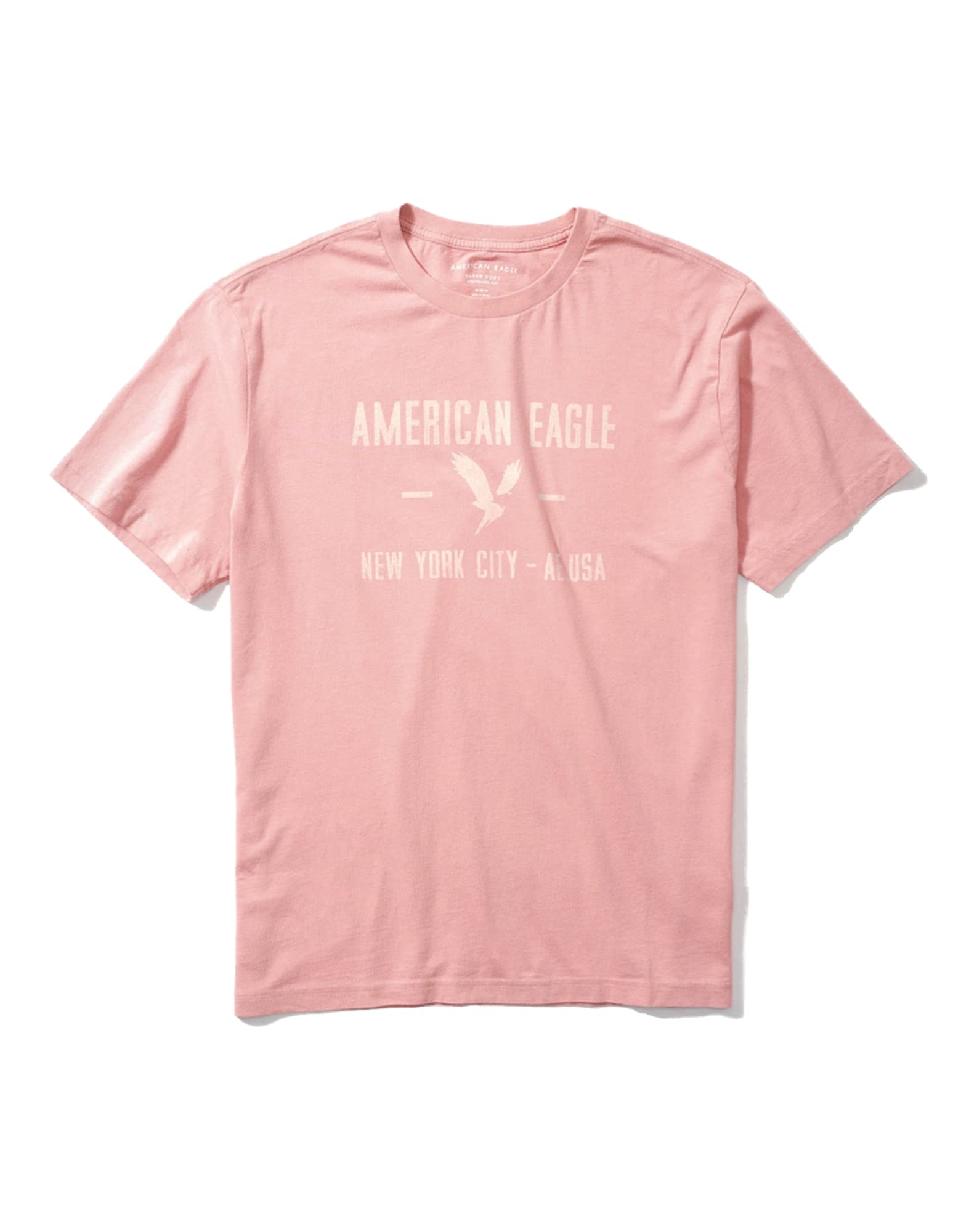 American EagleAmerican Eagle Men U-0181-2187-639 Super Soft Graphic T-Shirt XXL Pink