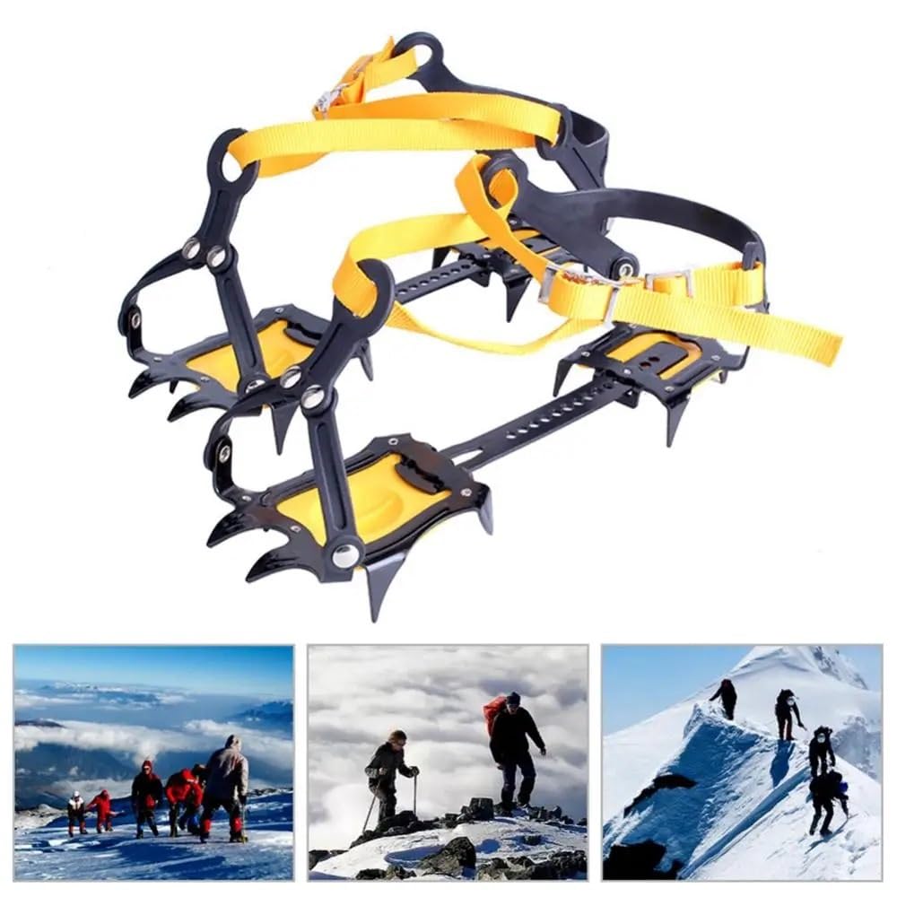 Ramponi 1 Paio di ramponi da Ghiaccio in Acciaio Inossidabile a 10 Denti, ramponi da Alpinismo Regolabili con Borsa for Il Trasporto for Escursionismo, Arrampicata, Pesca, Jogging