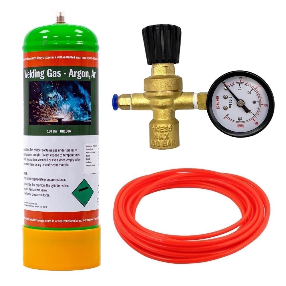 Argon Disposable Gas KIT Bottle MIG TIG Welding w/Regulator Gauge Hose 2.2L (Argon 100%) — image 1