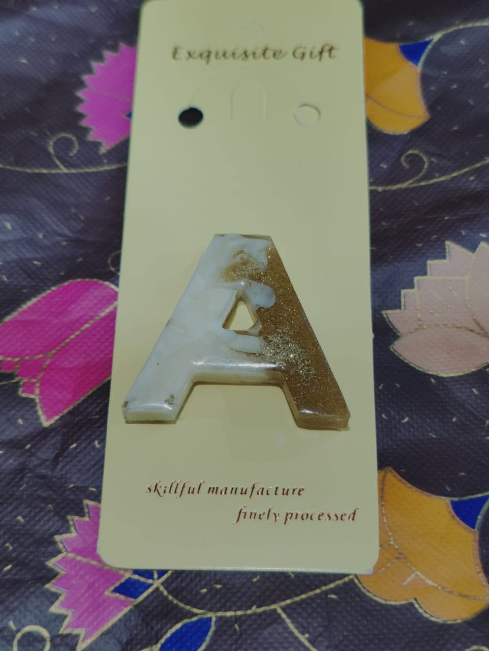 A' Alphabet Handmade Resin Keychain-picture-12