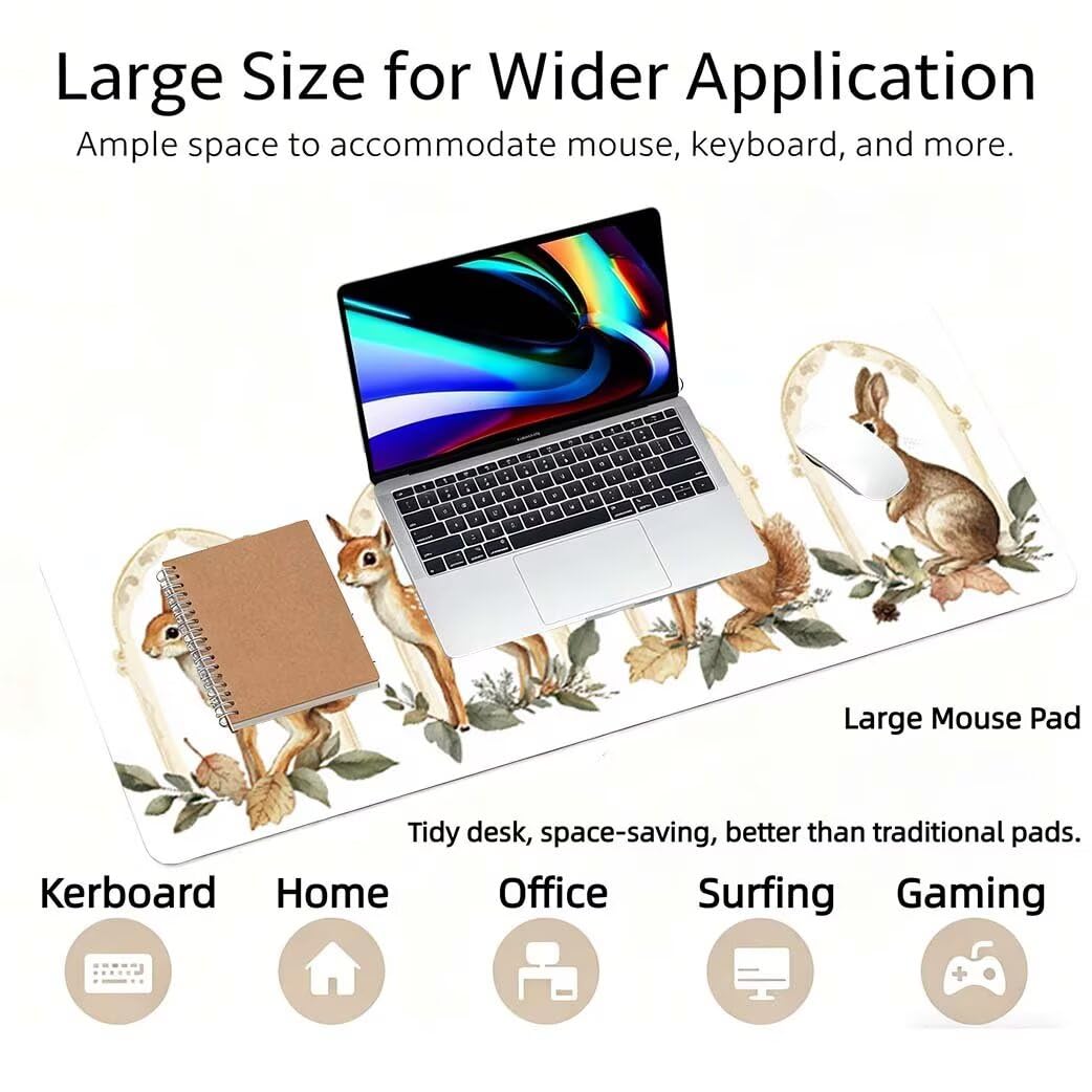 Lpfieonn Karte Großes Schreibtischunterlage, XXL Schreibtischunterlagen, Weiß XXL Wasserdicht Gaming Mousepad mit Vernähter Rand und Rutschfeste Gummibasis, für Laptop/Hause/Büro 120x60cm PF-3419