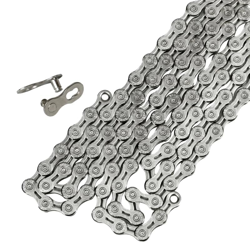 Chaîne de vélo GORIX 9 vitesses, 10 vitesses, 12 vitesses, 116 maillons, levier de vitesse creux, maillon manquant, argent (GXPEED) (12 vitesses)