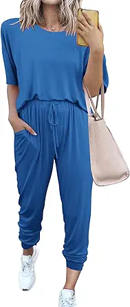 PRETTYGARDEN Women's Two Piece Sets 2025 Summer Spring Jogger Pants Travel Vacation Lounge Outfits Airplane Matching Clothes
