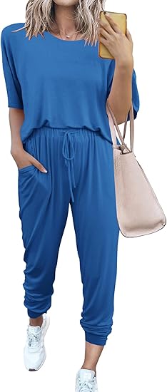 PRETTYGARDEN Women's Two Piece Sets 2025 Summer Spring Jogger Pants Travel Vacation Lounge Outfits Airplane Matching Clothes
