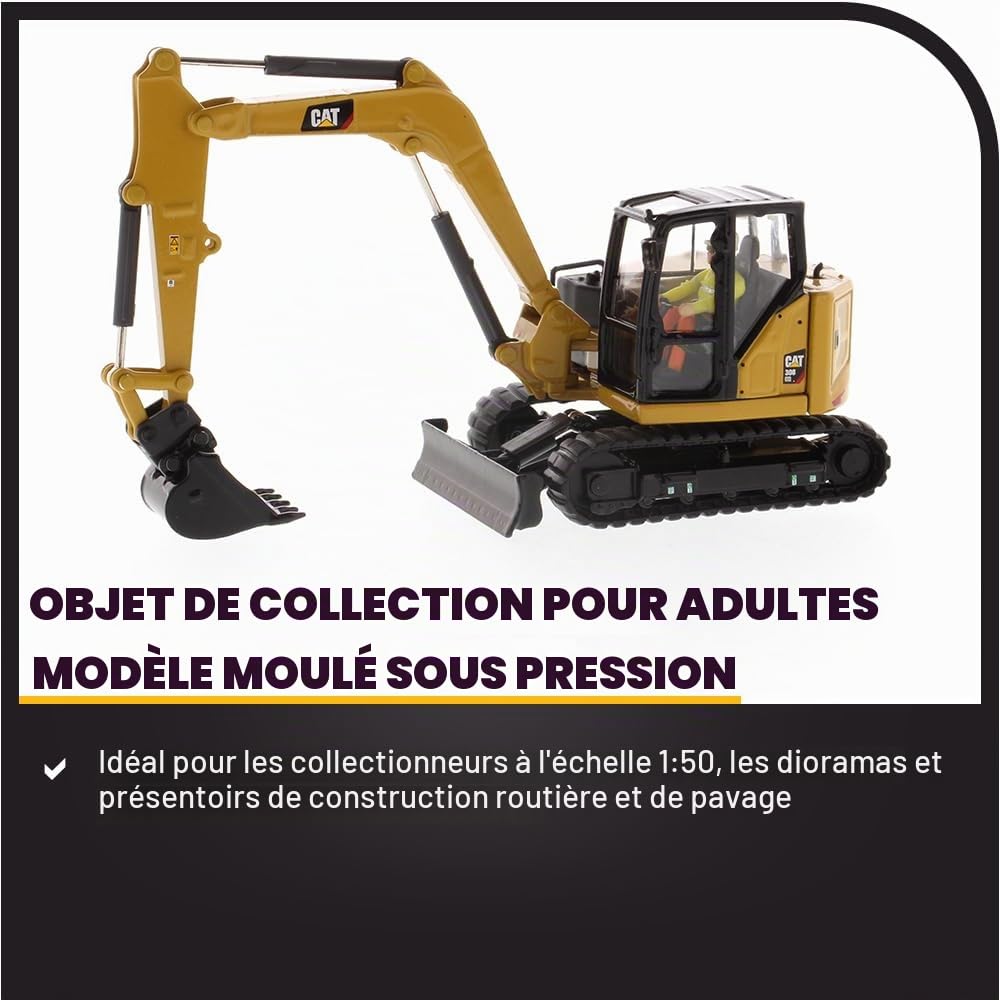 Diecast Masters 85596 - Cat 308 CR Mini Hydraulic Excavtor Next Generation, échelle 1:50, à partir de 14 Ans, en boîte métallique, Convient aux collectionneurs