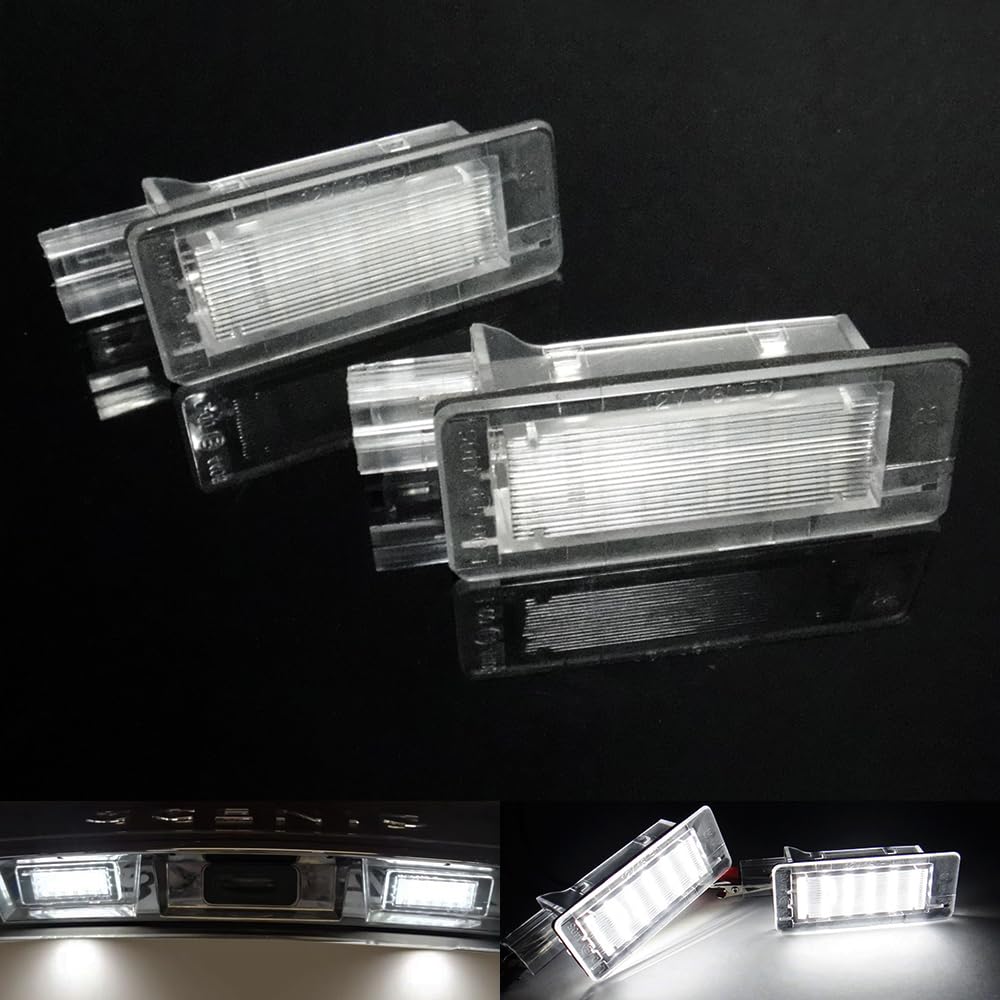 RZG 2 luci a LED per targa, Canbus, per Captur Laguna II III, Latitude, Modus, Scenic II, III, Zoe Duster, colore: bianco
