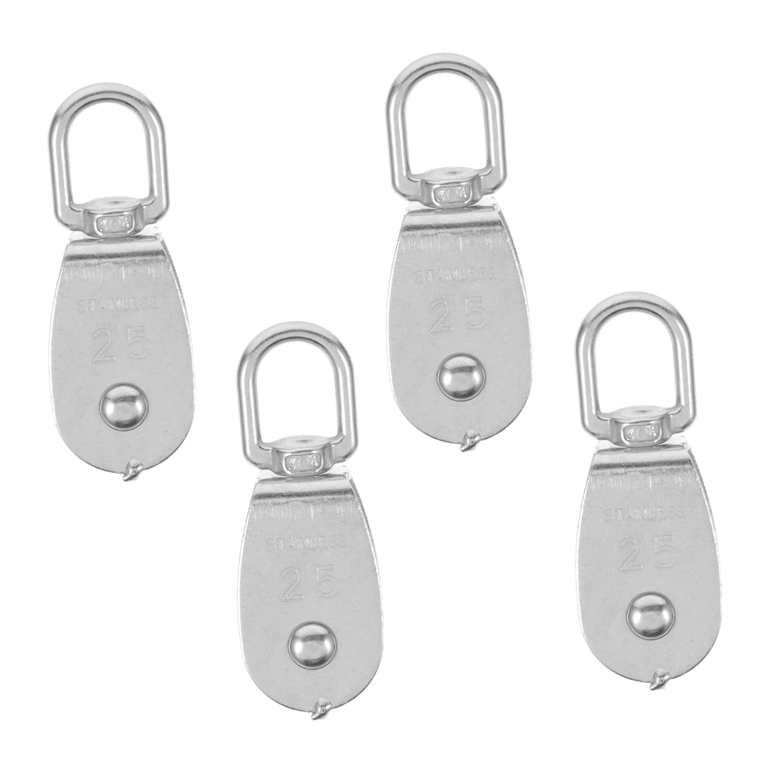 ULTECHNOVO 4Pcs Stainless Steel Single Pulley for Lifting Heavy Duty U Shaped Mechanical Pulley for Rigging Capacity for Home and Industrial Use