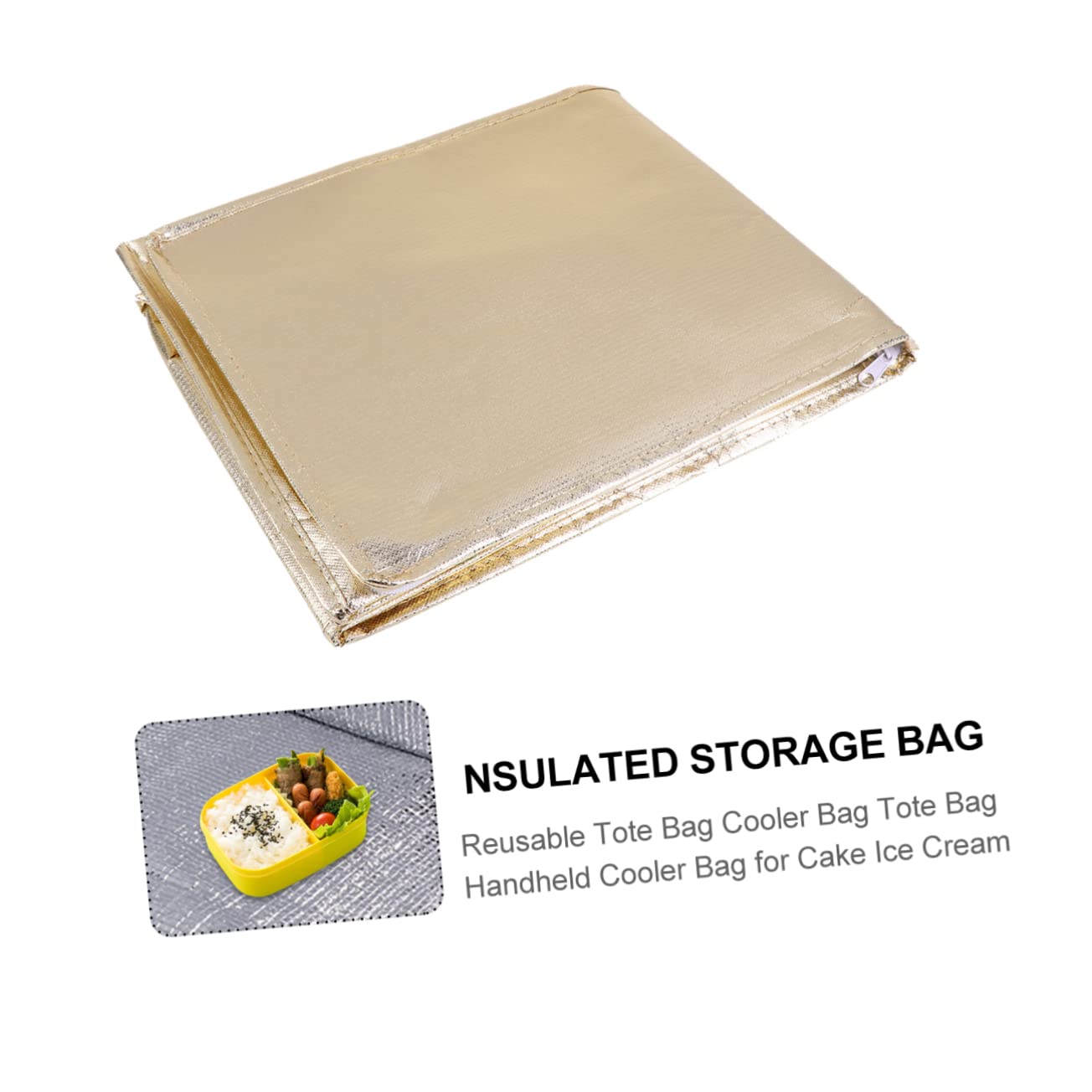Cabilock 3 Piezas Bolsa De Aislamiento No Tejida Recubierta De Oro Bolsa De Hielo Bolsa Refrigeradora La Bolsa De Mano Bolsa De Comida Refrigeradores De Cocina De Campamento Bolsa De Mano