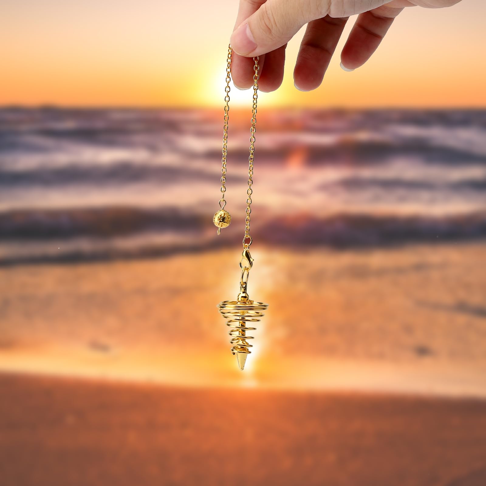 3 Pezzi Pendoli in Rame Dorato Pendulo Radiestesia Péndulo Pendulos per Divinazione, Accessori per Tarocchi, Regali di Bilanciamento per Gli Amanti dei Tarocchi