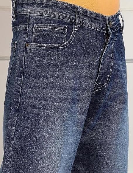 Image of Men's Baggy Fit Jeans, Loose Fit High Rise Denim Pants, Casual Streetwear Style for Everyday Comfort