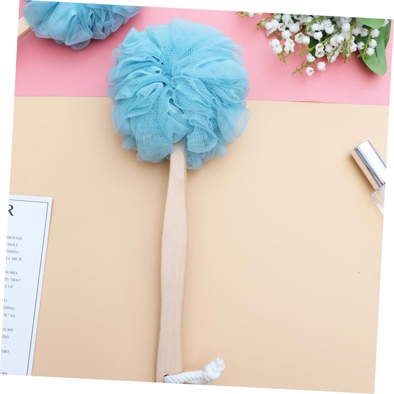 PACKOVE 3 Piezas Toalla de baño de bola de baño ducha cepillo de esponja de lufa espuma cuerpo fregar accesorios para el baño bath mango largo bolas de baño Bambú
