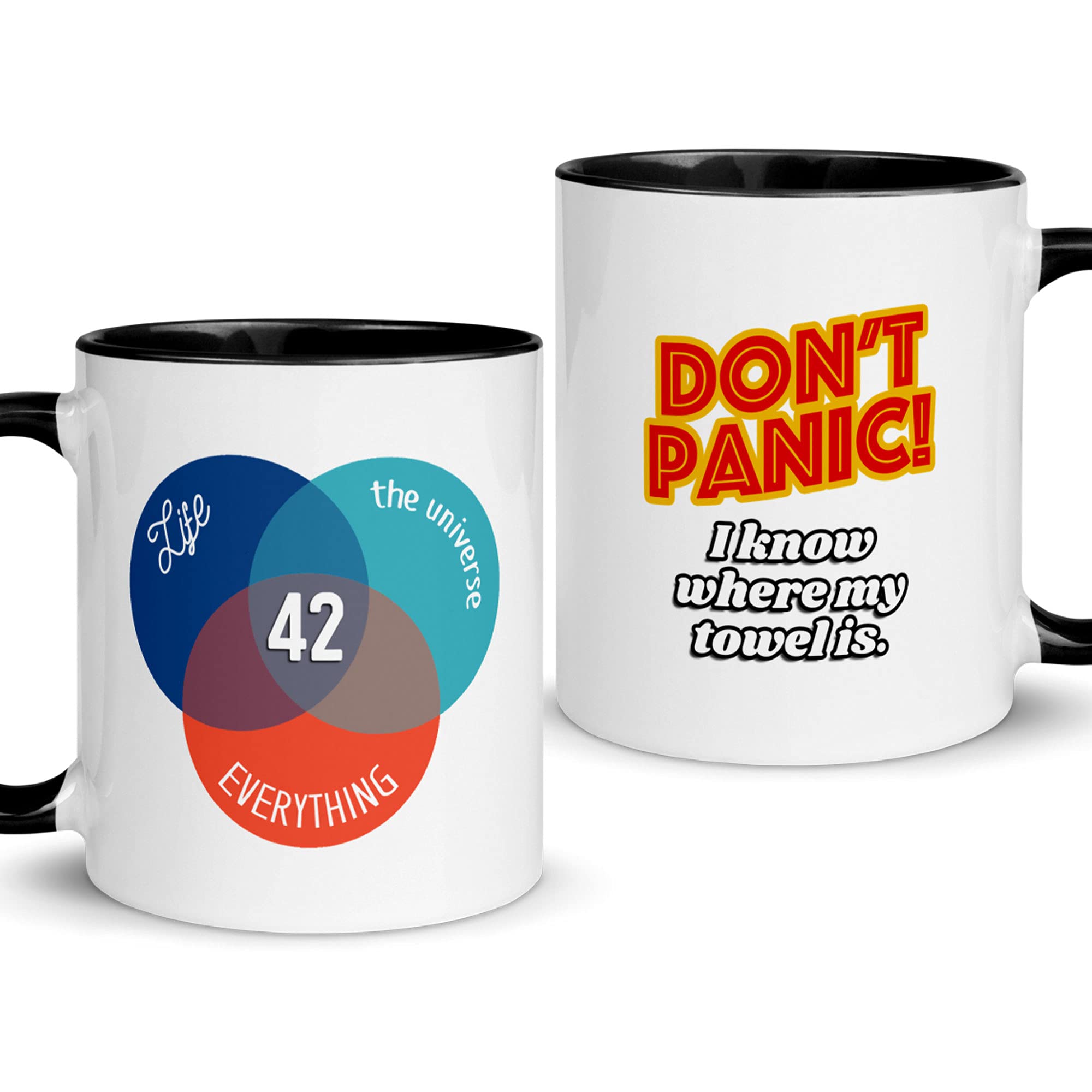 Tazza Da Caffè Nera '42' | The Answer To Life, The Universe And Everything | 0,33L | Regalo Divertente - 6