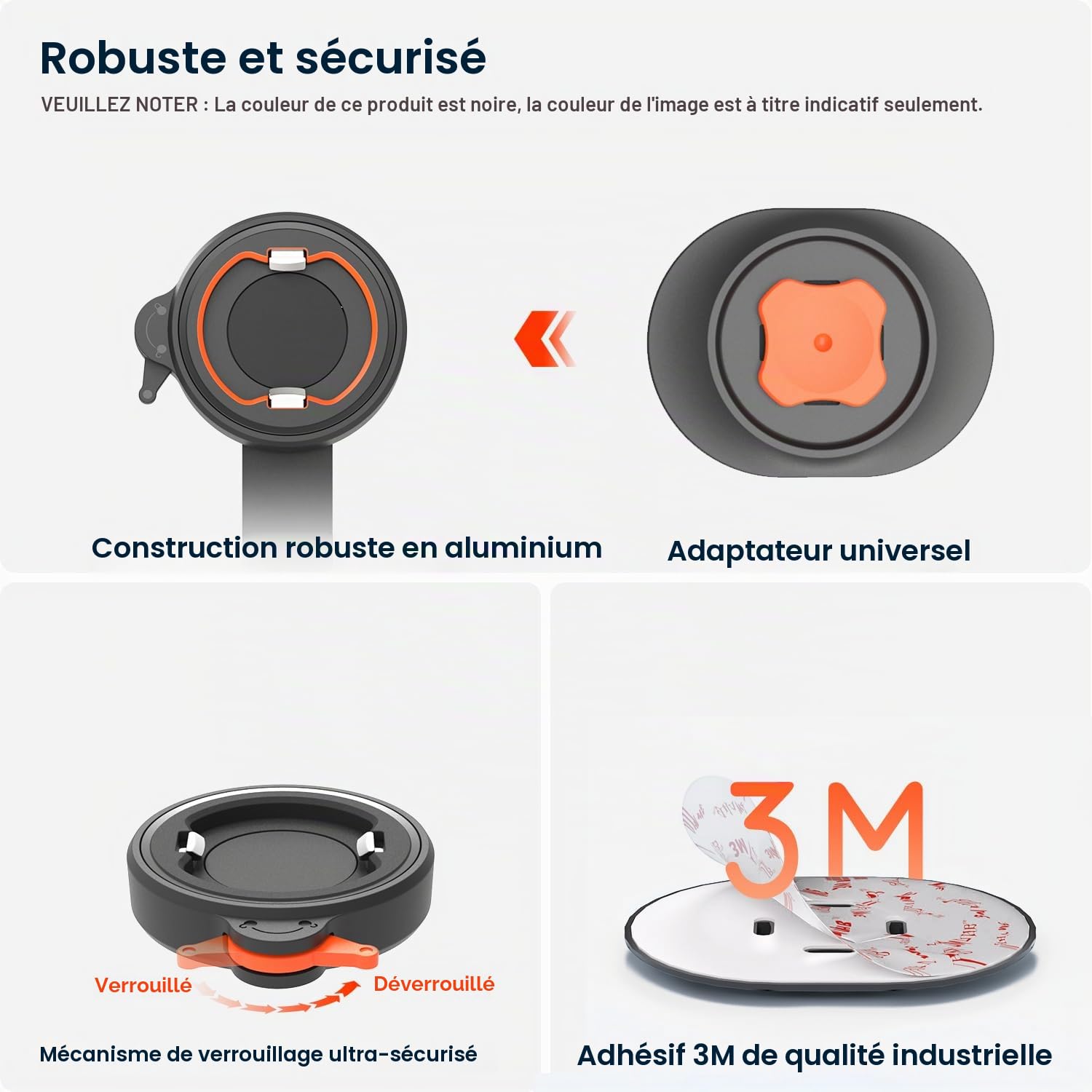 Support Téléphone Vélo Aluminium - Porte Telephone Velo pour VTT/Vélo Électrique/Scooter, Fixation Ultra Stable et Sécurisée avec Système Rapide, Compatible iPhone 17/16 & & Smartphone 4-7,5”