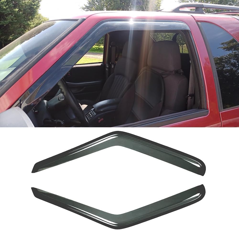 Sunproof Waterproof Side Window Wind Deflector Window Visor fit for 1980-1996 Ford Bronco, F-150, F-250 & F-350 Super Duty with Standard Cab, 2pcs Rain Guards Set 92068 Bronco//150/250/350