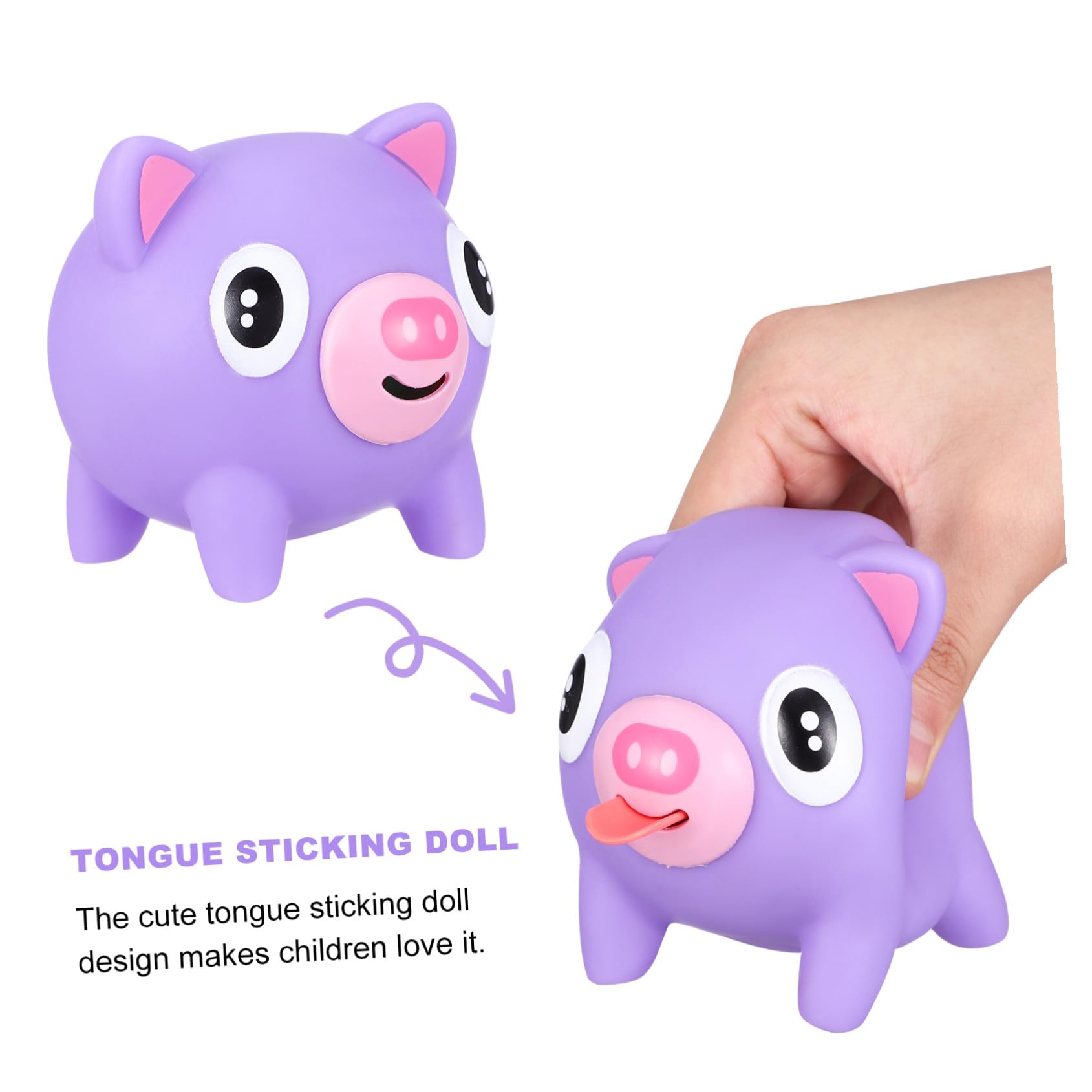 FRCOLOR Jouets à Presser Souples Anti-Stress en PVC, 5 Pièces, Cochon et Ours, Détente en Classe, Présents d'anniversaire