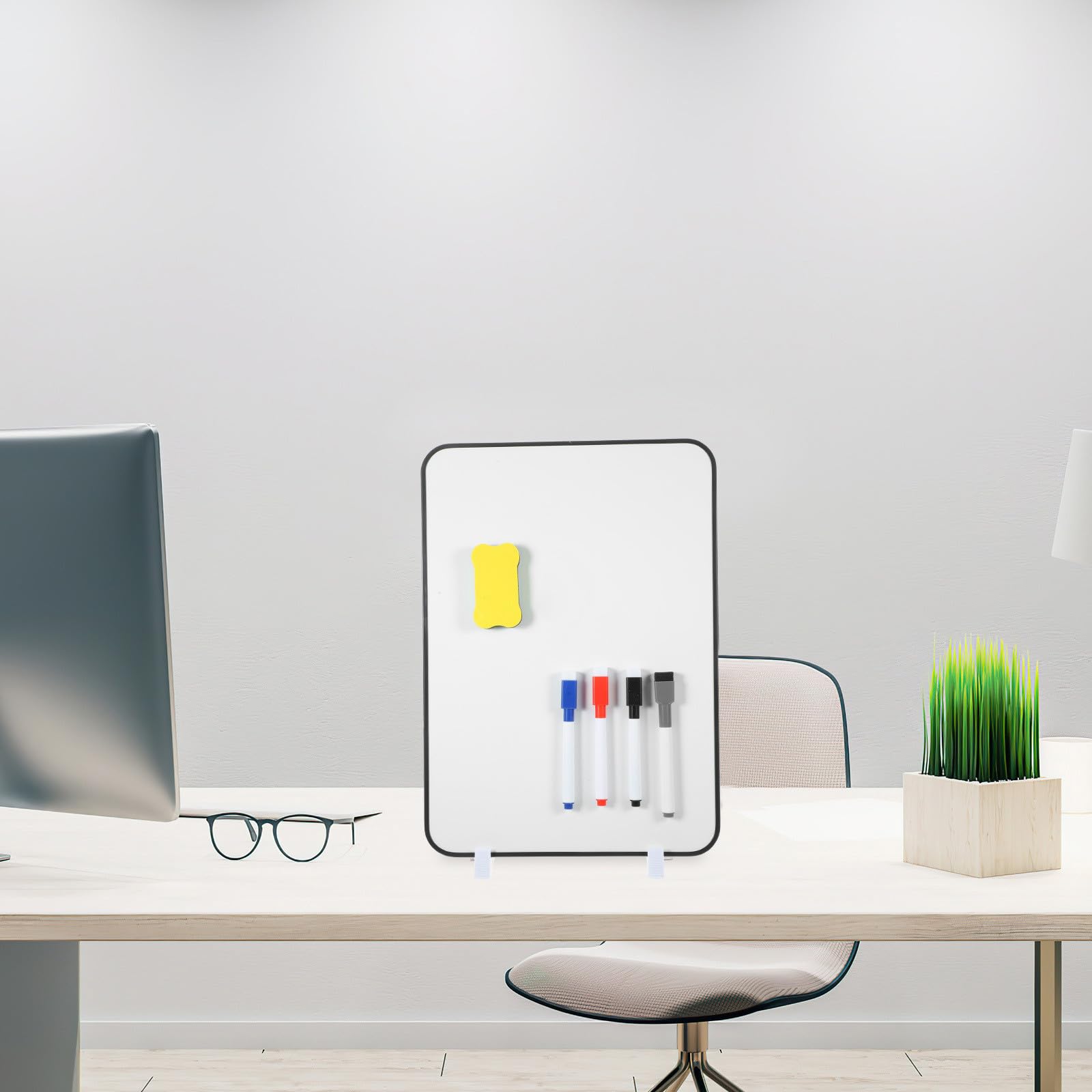 NOLITOY Magnetische Whiteboard Tafel mit Ständer Doppelseitig Beschreibbar 25X35cm Abwischbar Glatte Schreibfläche für Büro Schule und Zuhause Zufällige Farbe Zufällige Farbe