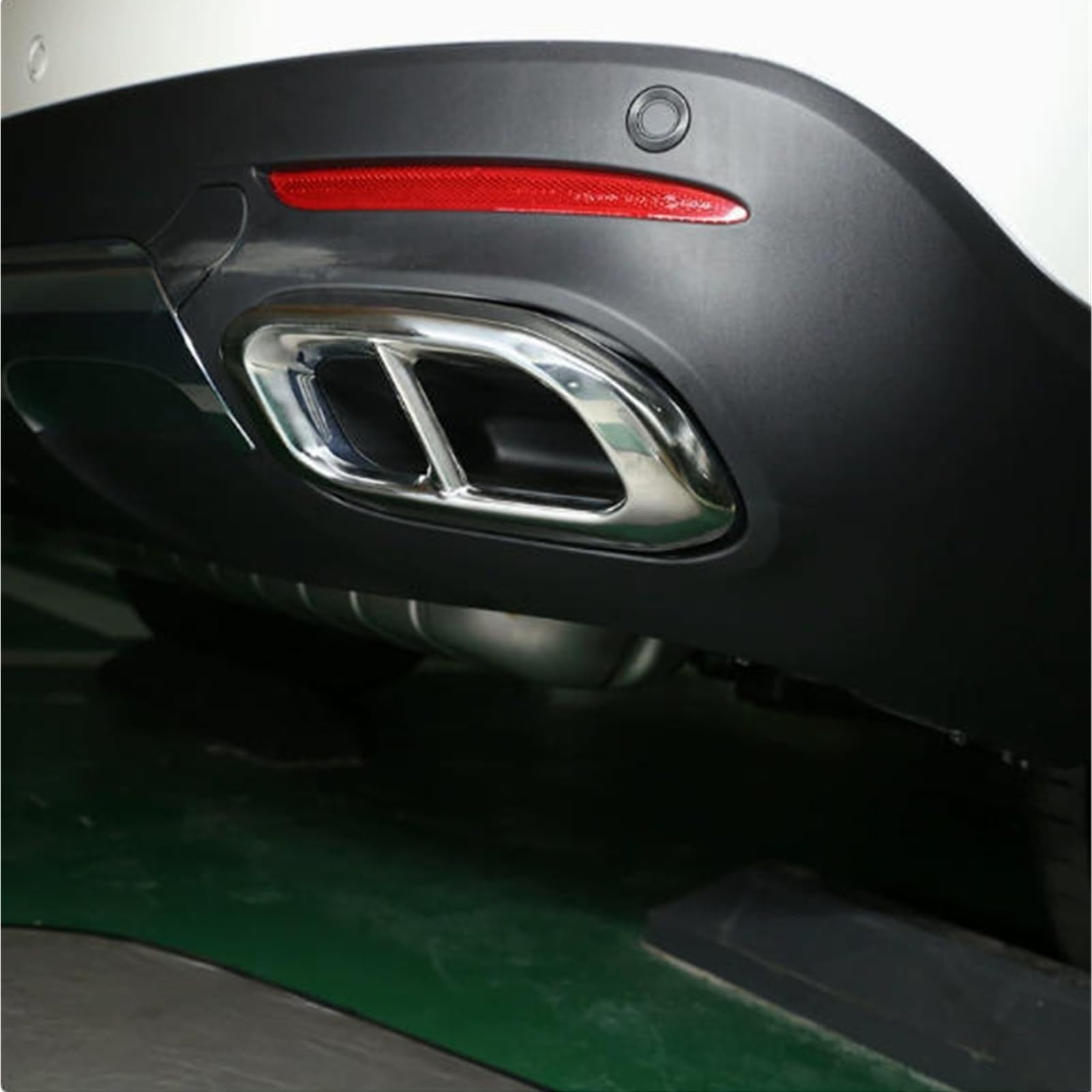 2 Sztuk Ze Stali Nierdzewnej Tylna Gardło Samochodu Tłumik Rury Wydechowej Pokrywa Kompatybilny Z GLC GLE GLS W167 X253 X167 2020-2022 Akcesoria(Silver)
