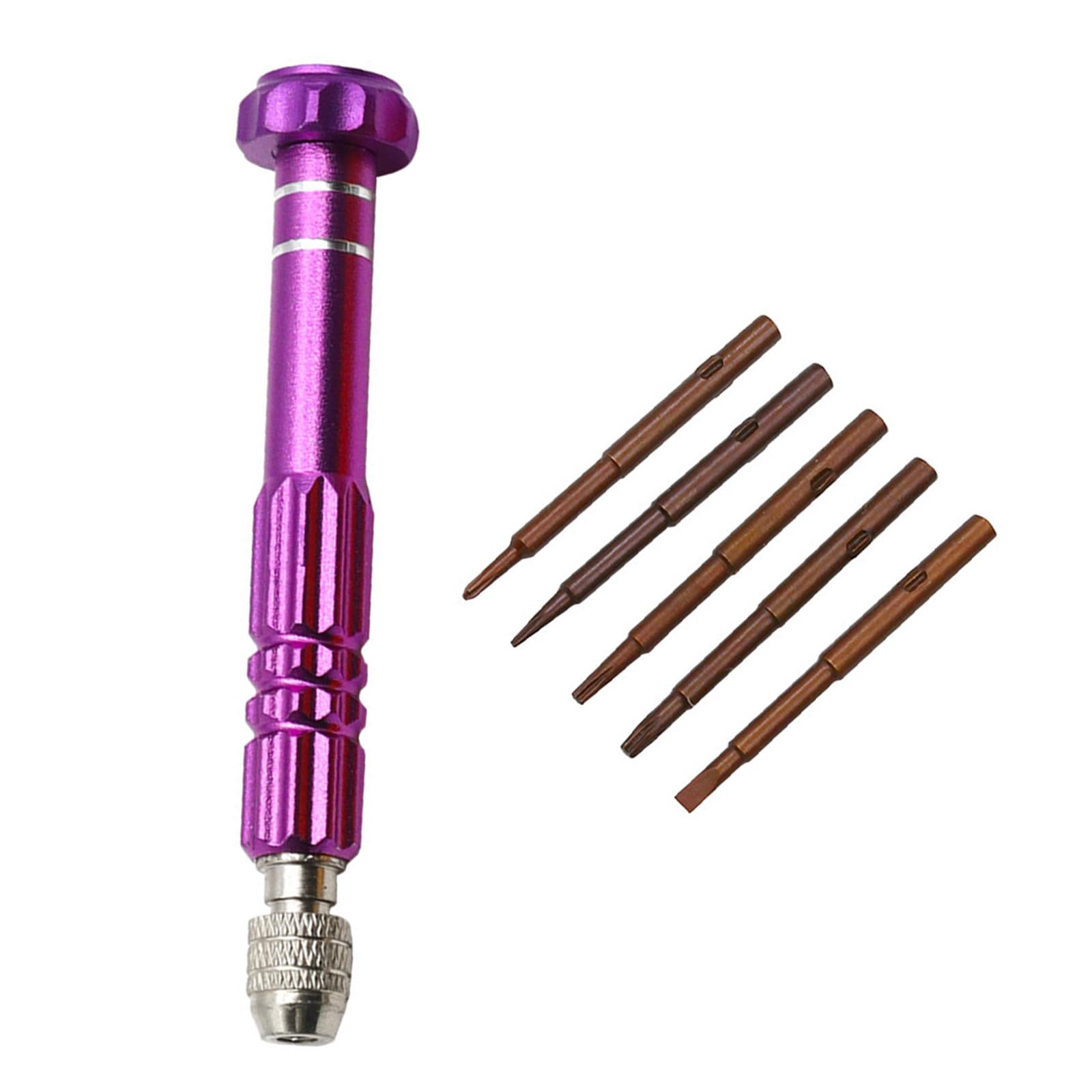 Xuqizzpp Purple 5 In 1 Screwdriver Disassembly Set For Computer, Glasses, And Watch Maintenance Outdoor Camping Professional Use Screwdriver Set