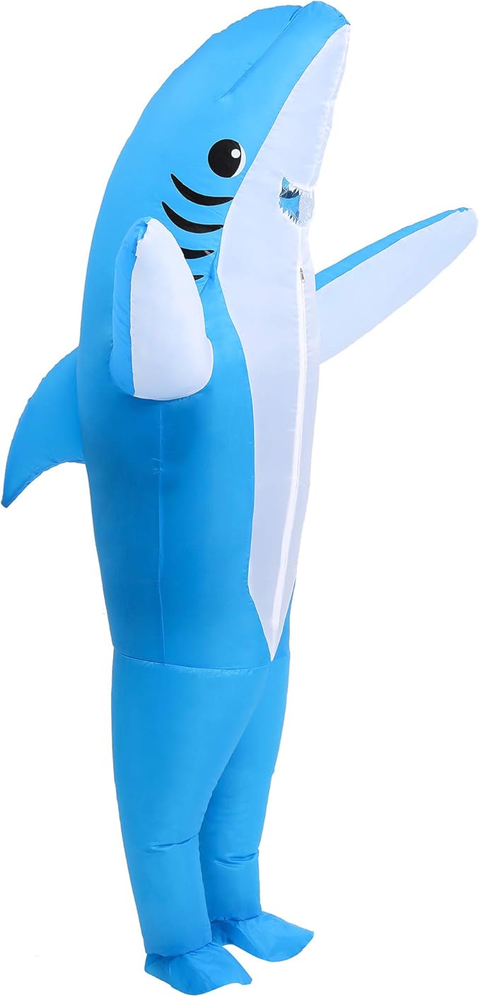 Shark Costume Air Blow Up Jaws Jumpsuit