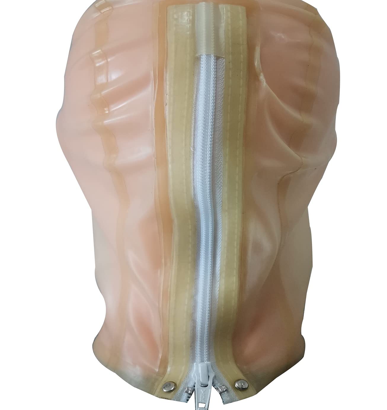MFMYEE Masque en latex transparent avec trous de respiration, couverture intégrale, idéal pour les jeux de rôle et comme couvre-chef pour Halloween. (M)