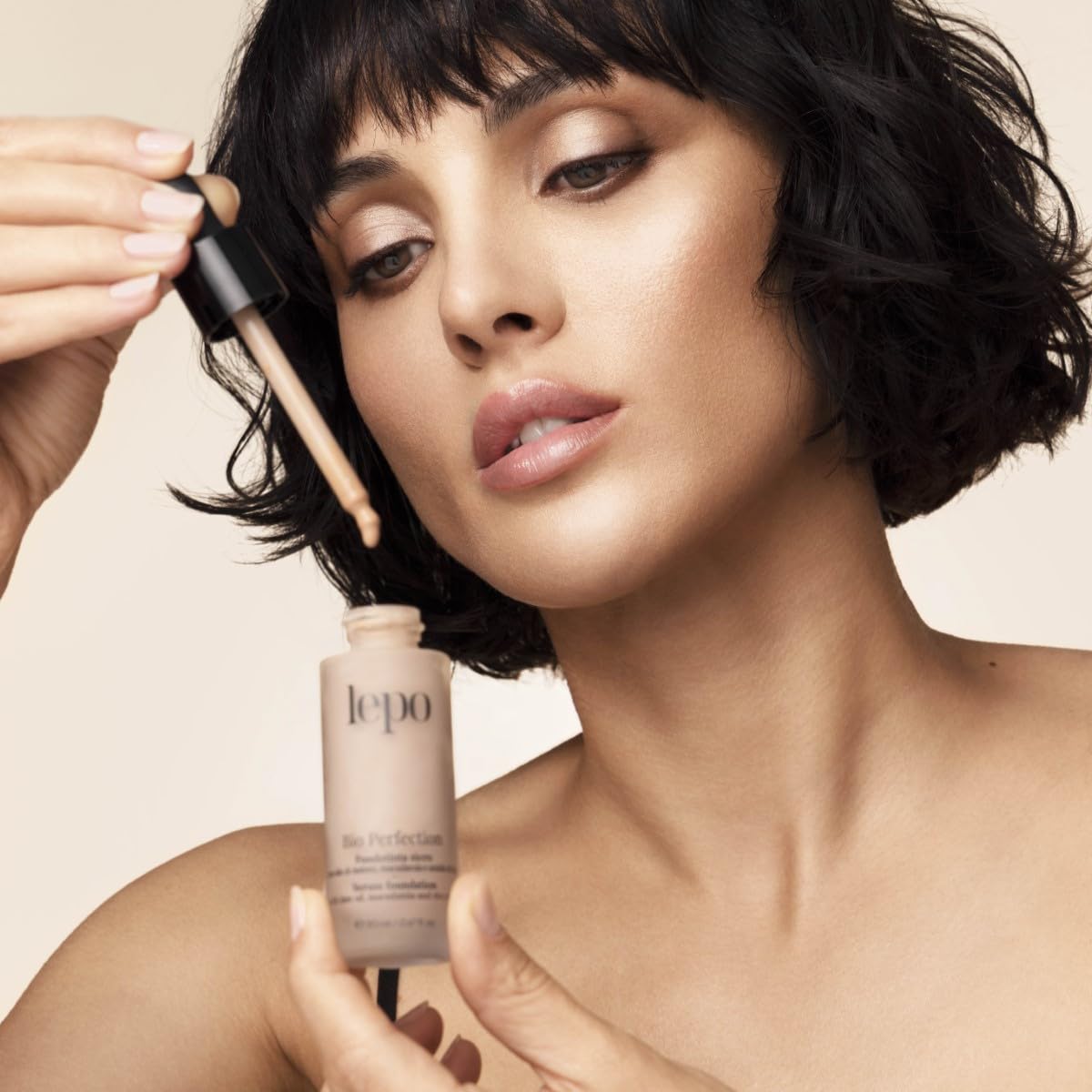 LEPO | Fondotinta Siero Bio Perfection N. 03 Ambrato, Per Pelli Medio-Scure, con Olio di Dattero, Macadamia e Amido di Riso, Pelle Perfetta e Idratata per un Look Naturale