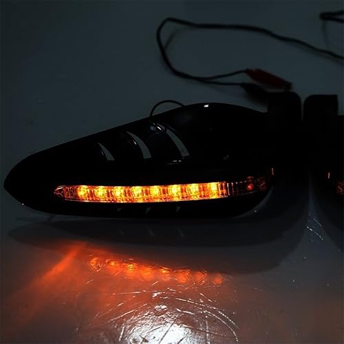 Miniatura 4 de Barra de cepillo para manillar de motocicleta con luz LED DRL intermitente para motocross, supermoto, carreras, motocross, motocross, ATV (rojo)