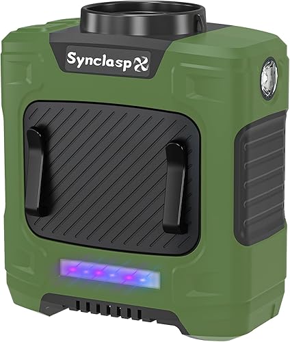 Ventilador de cintura  Ventilador portátil con clip de cinturón con batería de 10000 mAh, tiempo de trabajo 24 horas, 3 velocidades, luz LED SOS,