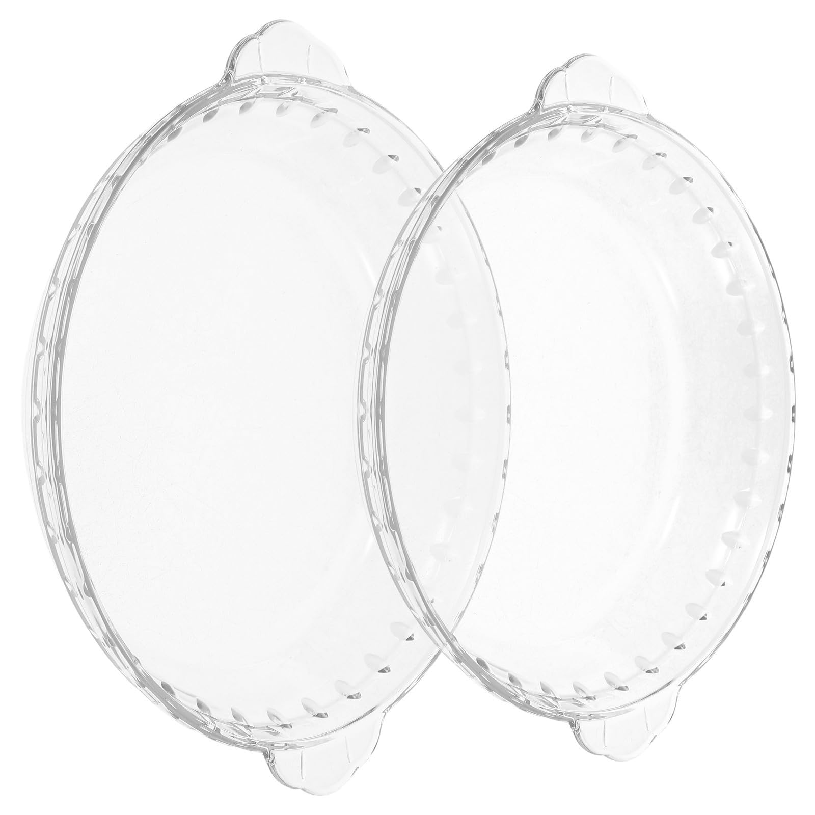 LABRIMP 2 Stück Rundes Glas Backform aus Hitzebeständigem Glas Geeignet für Backofen und Mikrowelle Stapelbar mit Griffen für Vielseitiges Backen und Dämpfen