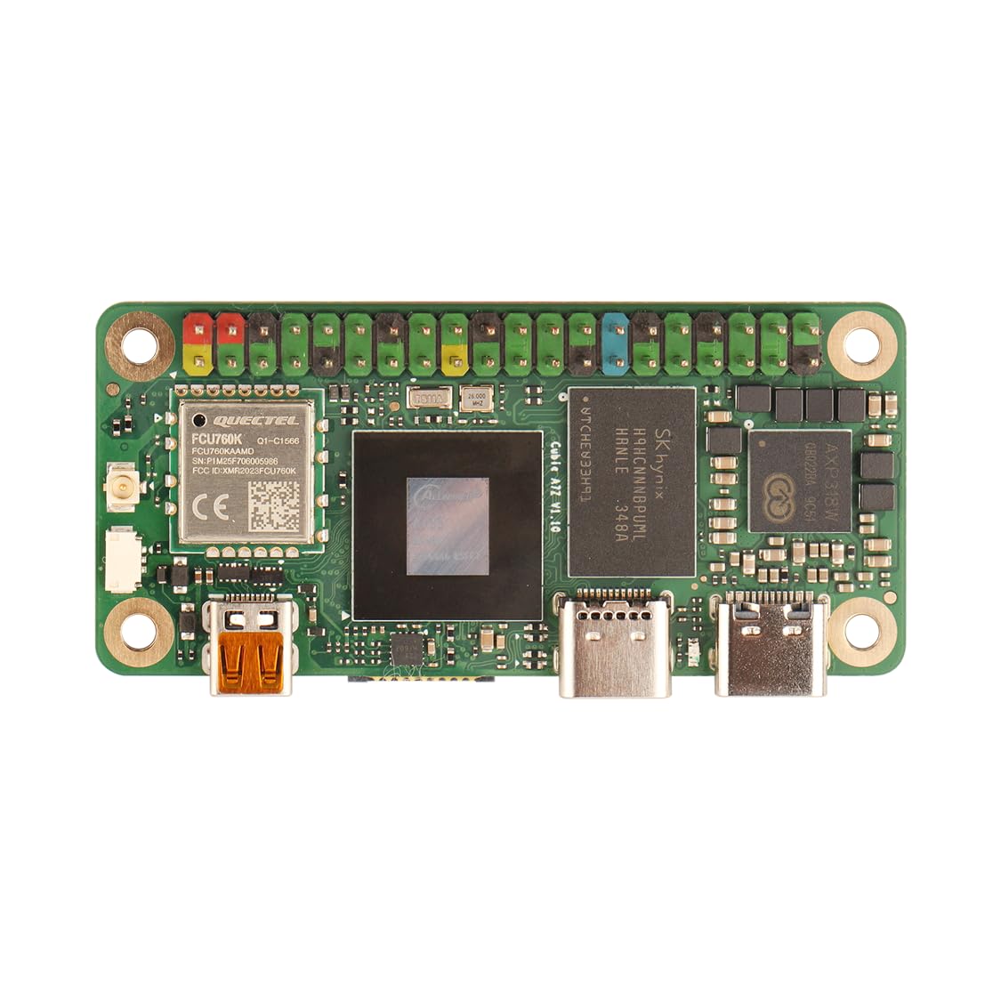Radxa Cubie A7Z, Octa-Core Allwinner SoC, double affichage, coprocesseur RISC-V, ordinateur monocarte (Radxa Cubie A7Z 2 Go avec en-tête GPIO)