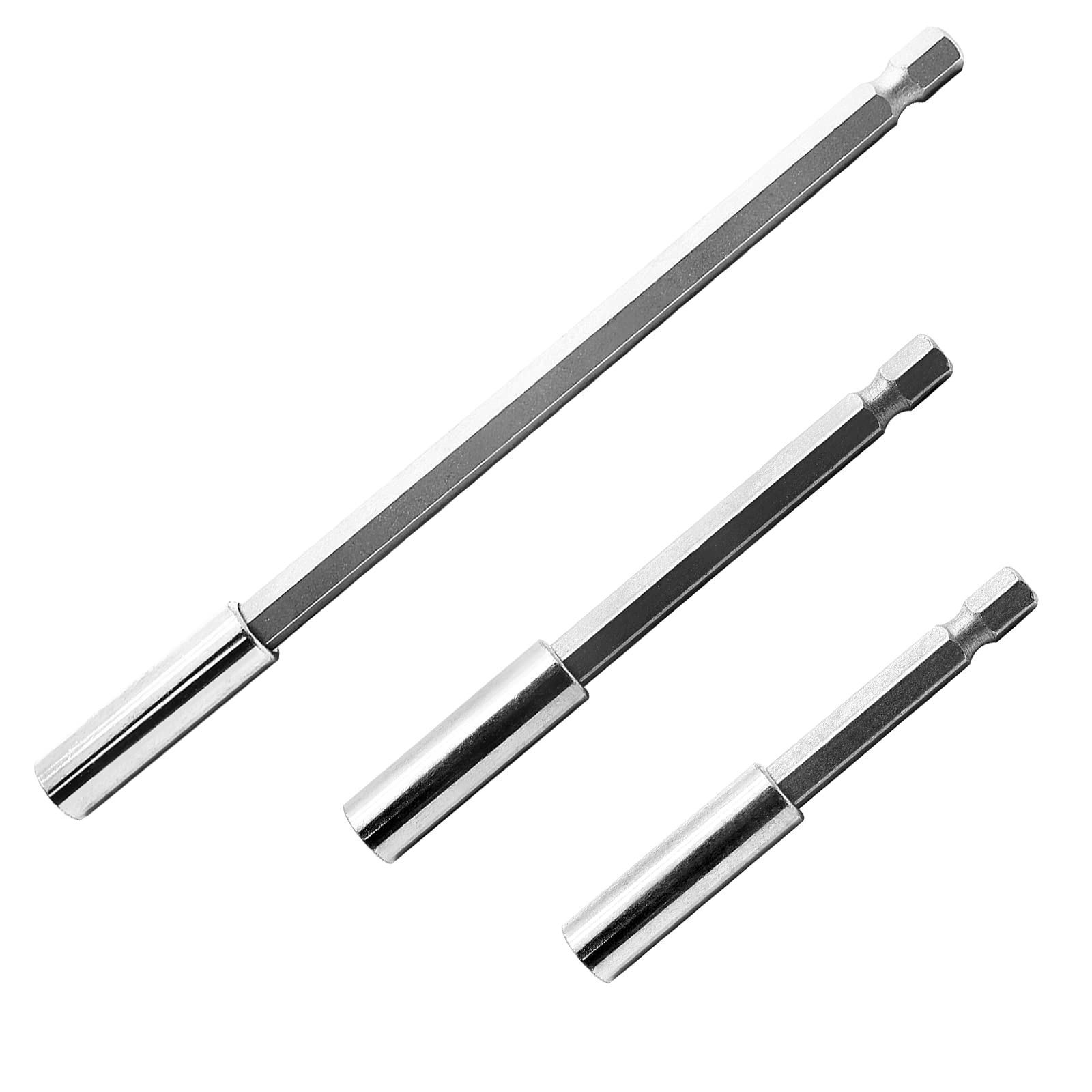 BokWin 3/4/6 Inch Magnetic Drill Bit Extension,3 Pcs Set 1/4 Hex Shank Screwdriver Extension Bit Holder for Drills Screws Mechanics
