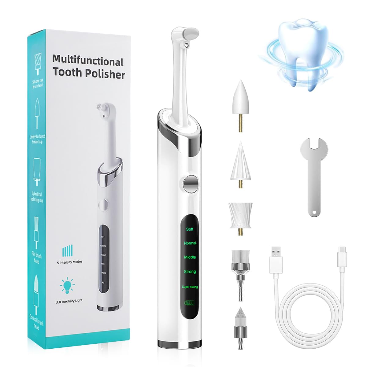HANNEA® Tooth Polisher Kit Electric Teeth Cleaner with LED Light for Cleaning-picture-22