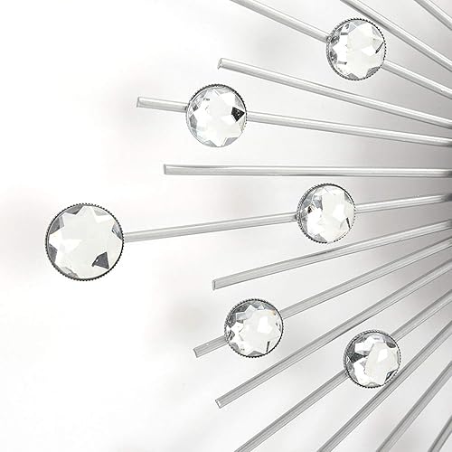 Miniatura 3 de Reloj de pared plateado Yosoo moderno reloj de pared de cristal 3D, 11.81 pulgadas, espejo plateado brillante - Reloj de decoración de pared con