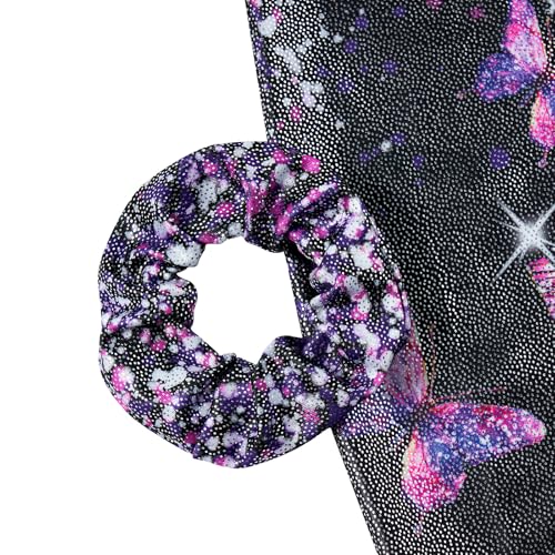 vogseek 4-12y girl gymnastic leotards with hair scrunchie sparkle dance unitards active biketards