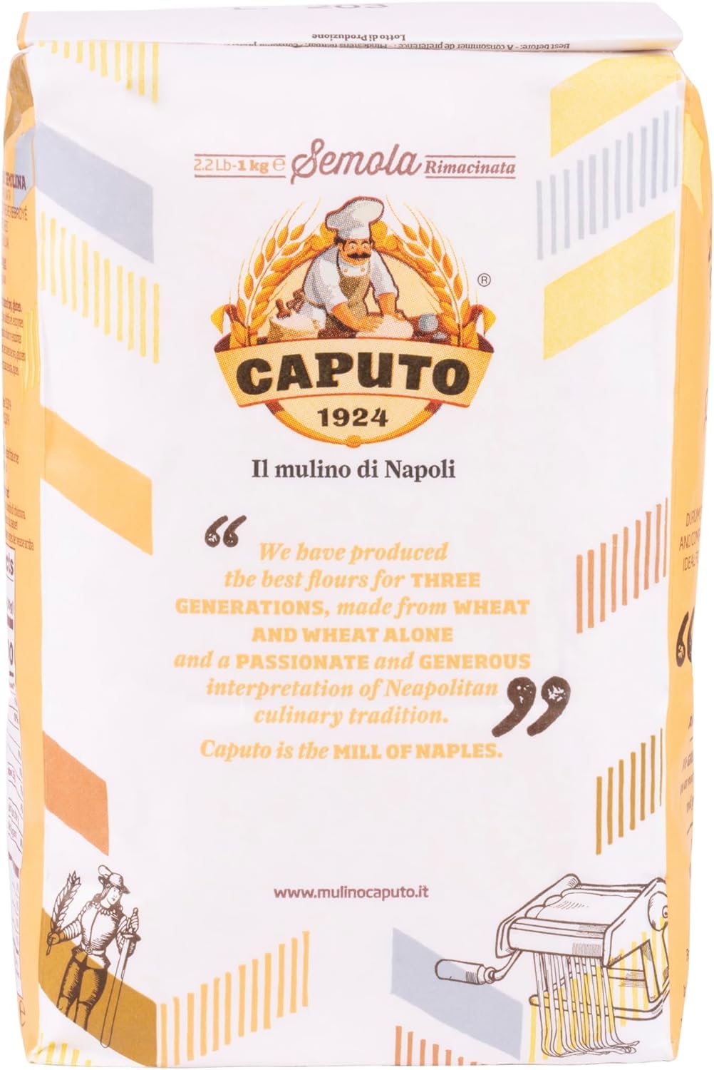 Italian Gourmet Semola Rimacinata farina di grano duro für Pizza 20 x 1kg