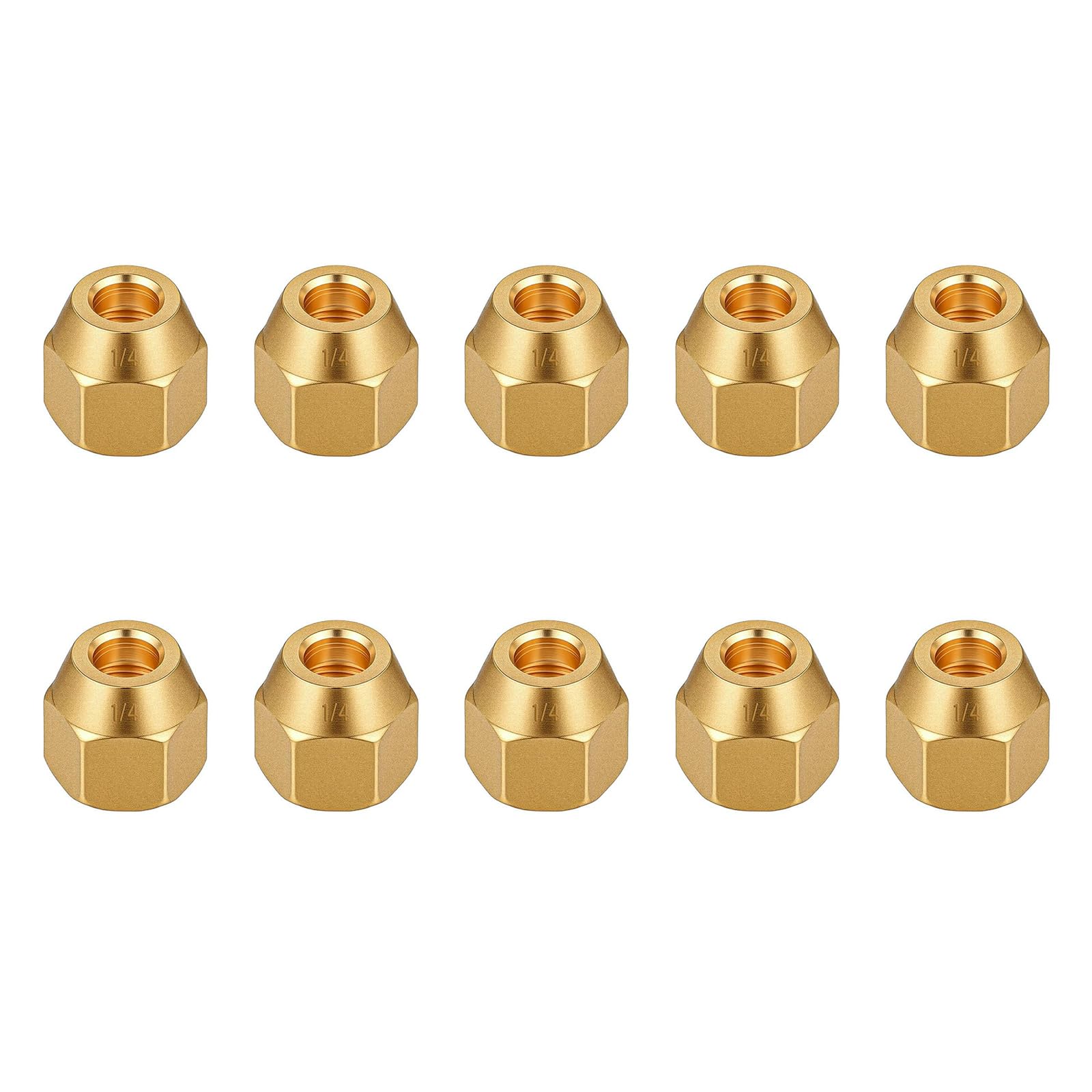 Hdoytxxm Women's 1/4 0Pcs Brass Flares Nut Set Flares Pipe Fitting Adapter Thread Fitting For Air Conditioning & Copper Extension Copper Extension Joint Connectors