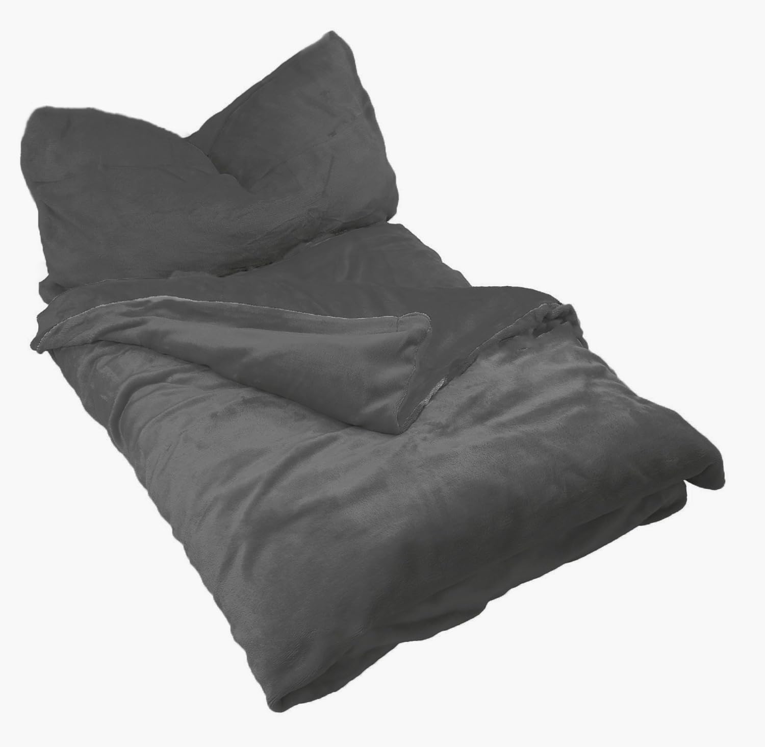 EXKLUSIV HEIMTEXTIL Winter Uni Bettwäsche 2 teilig Cashmere Touch Reißverschluss 135 x200 cm + 80 x80 cm Anthrazit